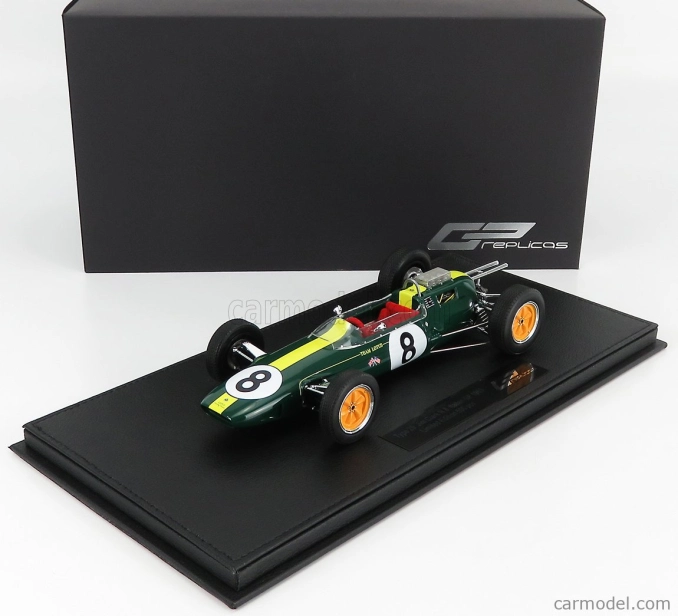 Gp-replicas Lotus F1 Climax 25 N 8 World Champion Winner Italy Gp 1963 Jim Clark - Con Vetrina - With Showcase 1:18 Zelená Žlutá