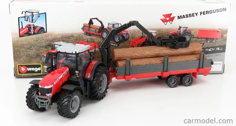 Bburago Massey Ferguson 8740S s drevom