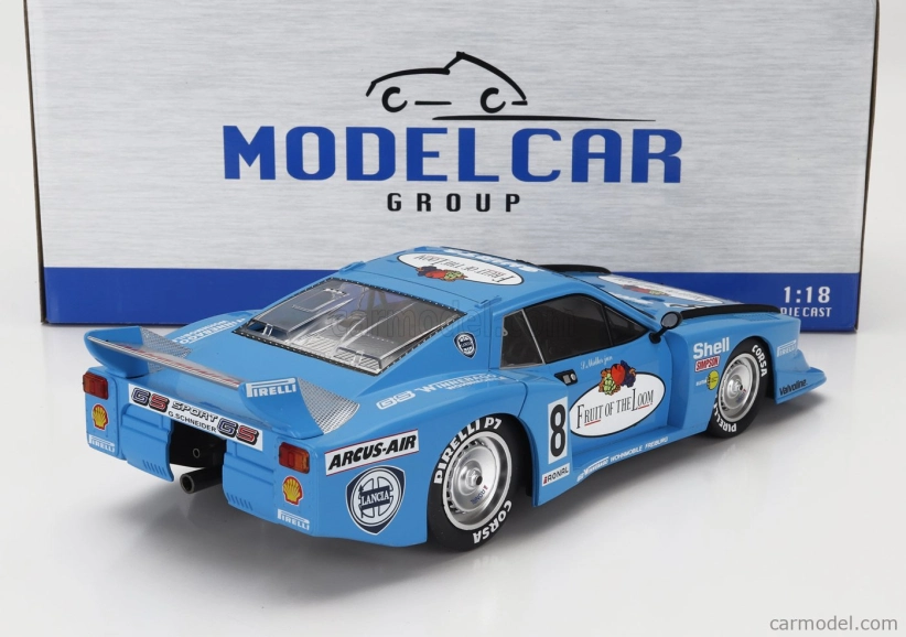 Mcg Lancia Beta Montecarlo Turbo Gr.5 Team Gs Sport Fruit Of The Loom N 8 Grc Adac Supersprint Nurburgring 1981 Siegfried Muller Jr. 1:18 Světle Modrá