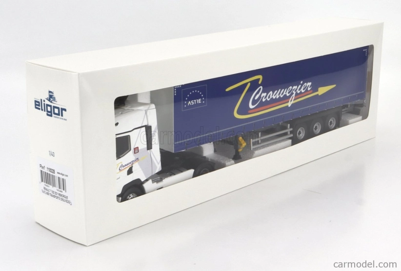 Eligor Renault T520 Truck Telonato Crouvezier Transports 2021 1:43 Bílá Modrá