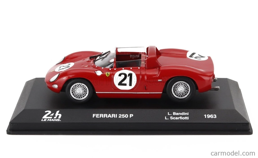Edicola Ferrari 250p Spider 3.0l V12 Team Ferrari Spa Sefac N 21 Winner 24h Le Mans 1963 Ludovico Scarfiotti - Lorenzo Bandini 1:43 Red