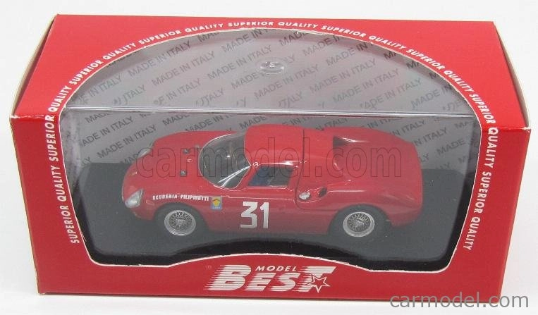 Najlepší model Ferrari 250lm Coupe N 31 Winner Monza 1964 N.vaccarella 1:43 Červená