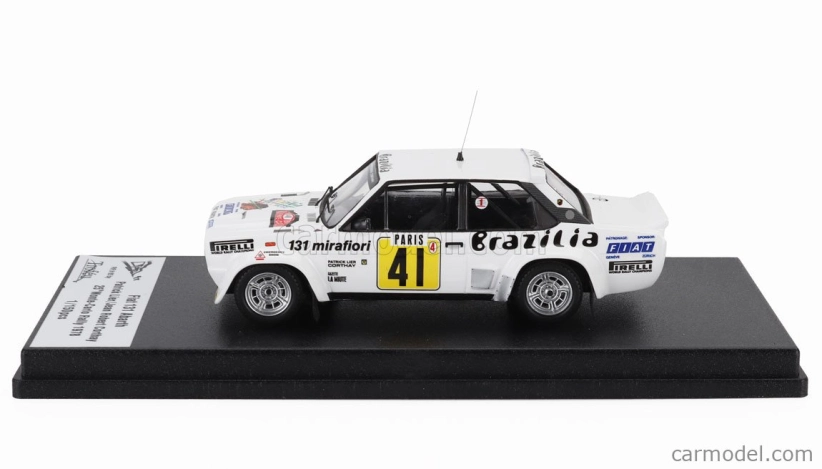 Trofeu Fiat 131 Abarth (night Version) N 1 Rally Montecarlo 1978 Patrick Lier - Jean Robert Corthay 1:43 Bílá