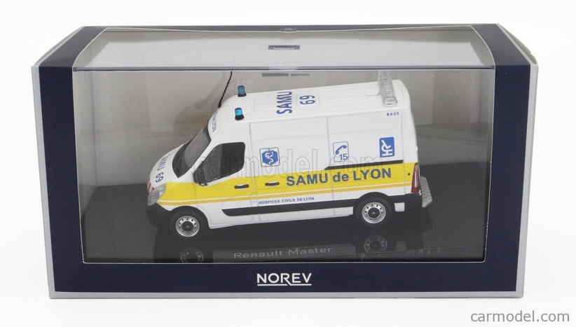 Norev Renault Master Van Samu De Lyon Ambulance 2014 1:43 Bielo-žltá