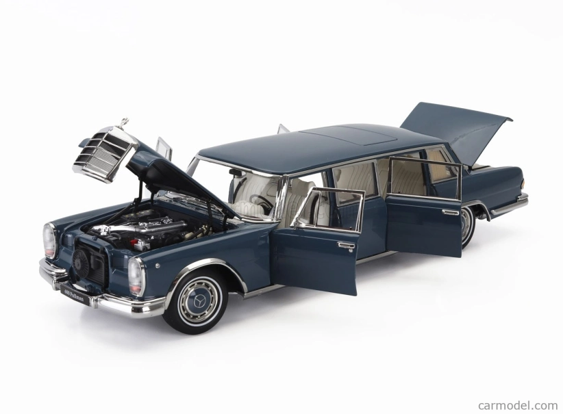 Nzg Mercedes Benz S-class 600 Lwb Pullman (w100) 1963-1981 1:18 Svetlomodrá