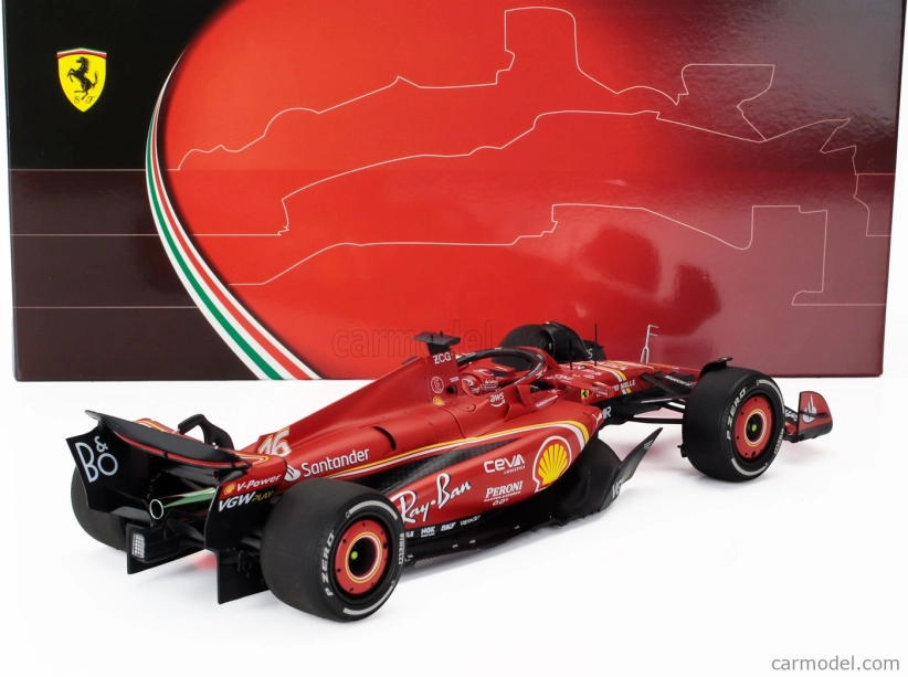 Bbr-models Ferrari F1 Sf-24 Team Scuderia Ferrari N 16 2nd Australian Gp 2024 Charles Leclerc - Polifoam Packaging 1:18 Červená Černá