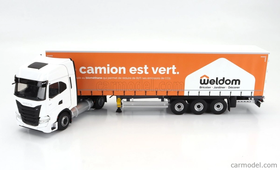 Eligor Iveco fiat S-way Np Truck Telonato Weldom Transports 2021 1:43 White Orange
