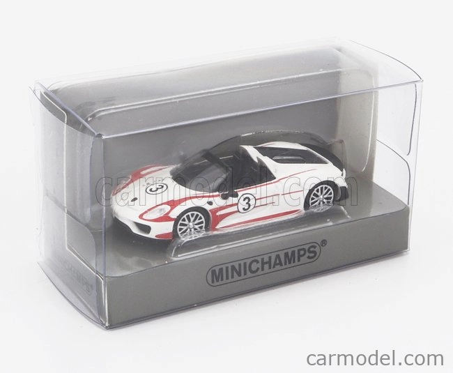 Minichamps Porsche 918 Spyder Salzburg Racing Design N 3 Weissachpackage 2015 1:87 Červená Bílá