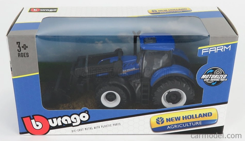 Bburago New holland T7.315 Tractor With Front Loader Scraper 2018 1:50 Blue