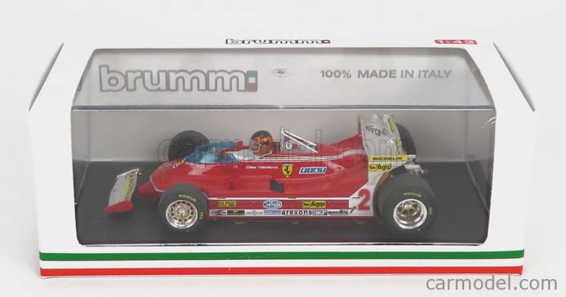 Brumm Ferrari F1 312t5 N 2 Monaco Gp 1980 Gilles Villeneuve - With Driver Figure 1:43 Red