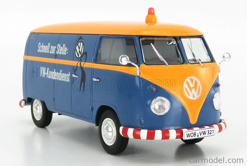 Schuco Volkswagen T1b Van Vw-kundendienst 1962 1:32 Modrá žltá