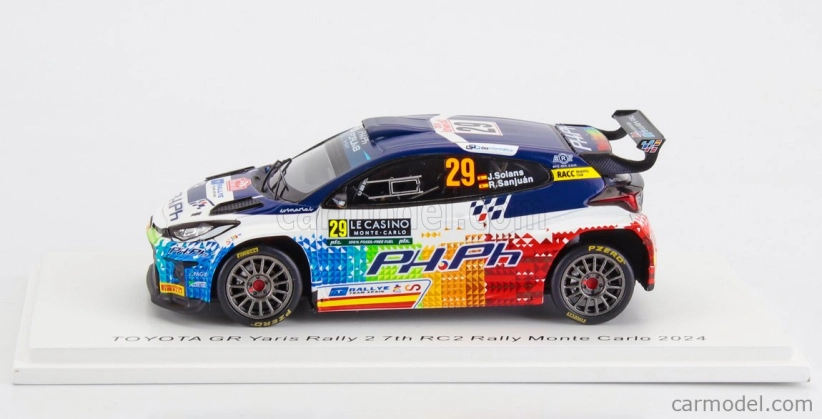 Spark-model Toyota Yaris Gr Rally2 Team N 29 7. Rc2 Rally Montecarlo 2024 Jan Solans - Rodrigo Sanjuan De Eusebio 1:43 Biela Čierna