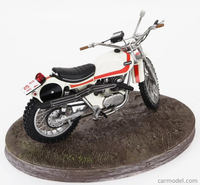 Clc-models Ossa 250 Ae73 Enduro 1973 With Terence Hill Small Action Figure - From Movie - Altrimenti Ci Arrabbiamo - Tv Series - Motorcycle 1:12 White