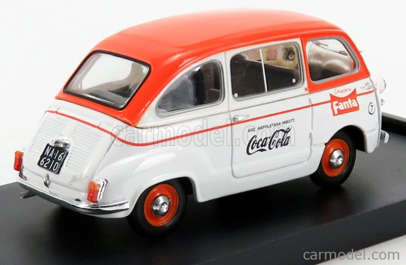 Brumm Fiat 600d Multipla Fanta Coca-cola 1961 1:43 Bílá Oranžová