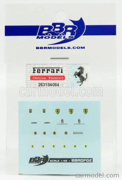 Bbr-models Ferrari Decals - High Quality - With Threads Of Real Chrome 1:43 /