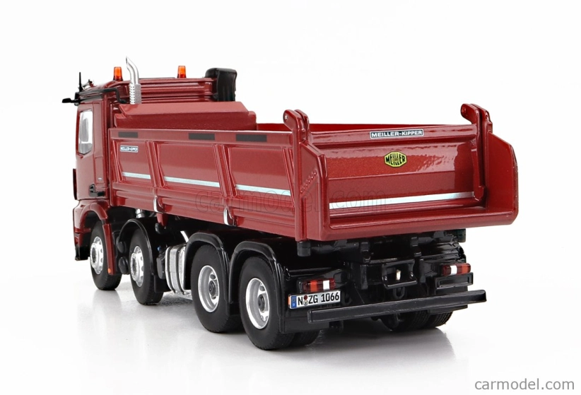 Nzg Mercedes benz Arocs 4151 8x4 Meiller Kipper Cassone Ribaltabile 4-assi 2019 1:50 Red Met