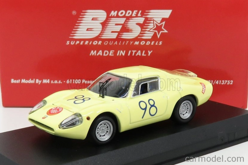 Najlepší model Fiat Abarth Ot1300 N 98 Winner S1.3 Class Targa Florio 1967 Garufi - Ferlito 1:43 Yellow