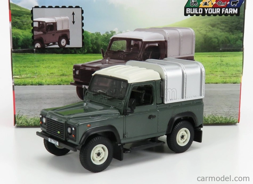 Britains Land rover Land Defender 90 Pick-up Closed 1984 1:32 Zelené Stříbro