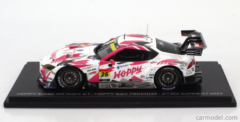 Spark-model Toyota Gr Supra Team Tsuchiya N 25 Gt300 Class Super Gt 2023 T.suganami - S.nonaka 1:43 White Fucsia
