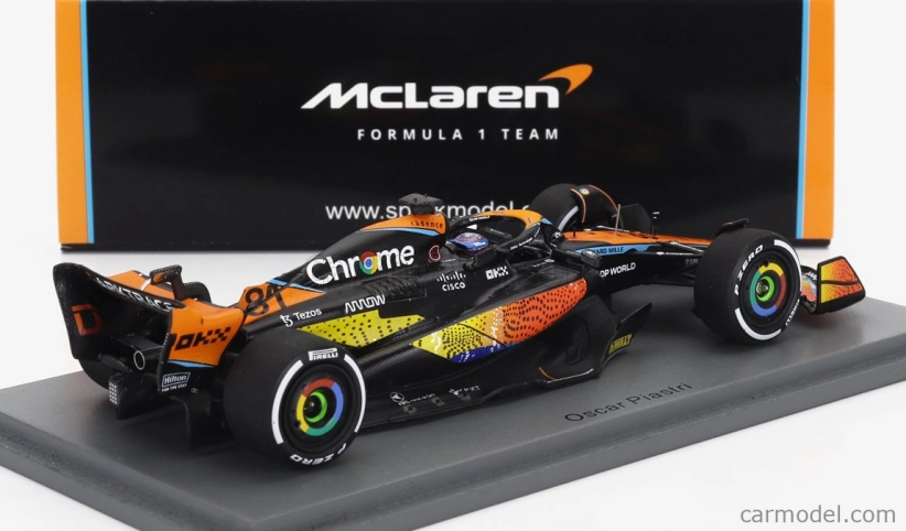 Spark-model Mclaren F1 Mcl60 Team Mclaren N 81 6th Abu Dhabi Gp 2023 Oscar Piastri 1:43 Orange Blue Black
