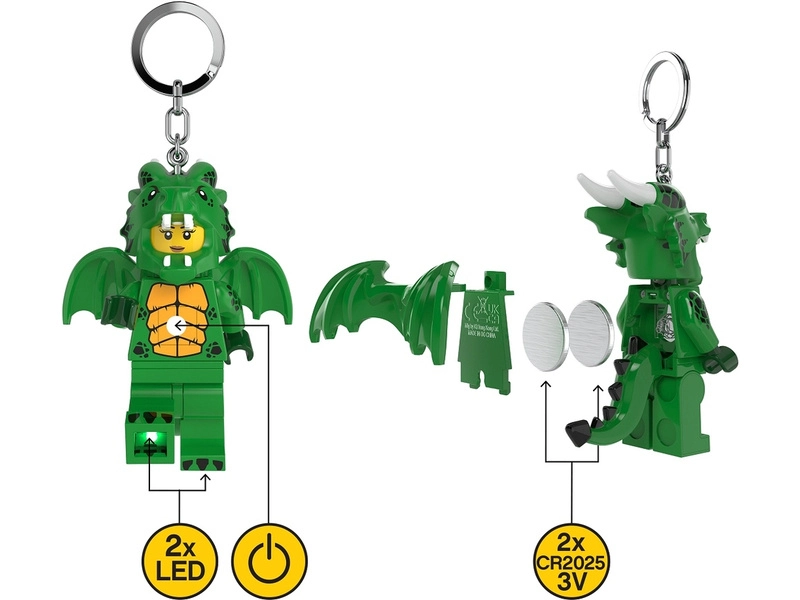 LEGO svietiaca kľúčenka – Zelená dračica
