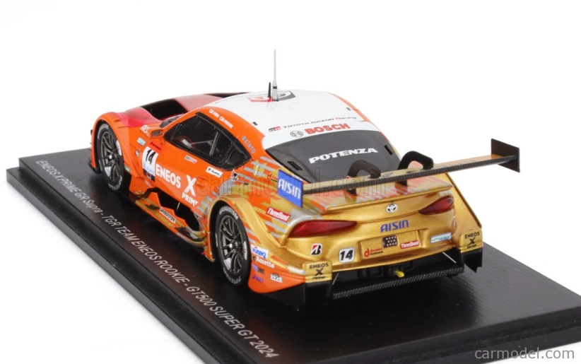 Spark-model Toyota Supra Gr Team Eneos Rookie N 14 Gt500 Class Super Gt 2024 Kazuya Oshima - Nirei Fukuzumi 1:43 Orange White
