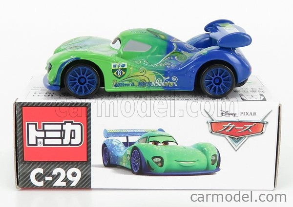 Tomica Walt disney Pixar Cars - Carla Velesco 1:64 Zelená Modrá