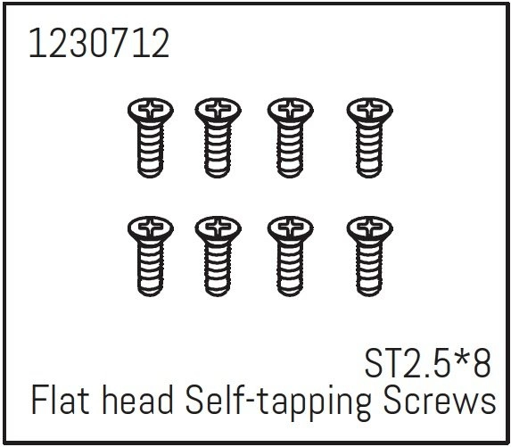 1230712 - Flat head Self-tapping screws ST2.5*8 (8) - Khamba