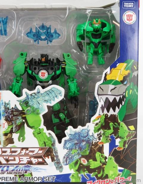 Takara-tomy Takara-tomy Transformers Set 2x dobrodružstvo Grimlock + Optimus Prime 1:64 zelená čierna modrá