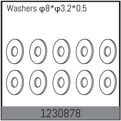 1230878 - 8*3.2*0.5 Washers (10)