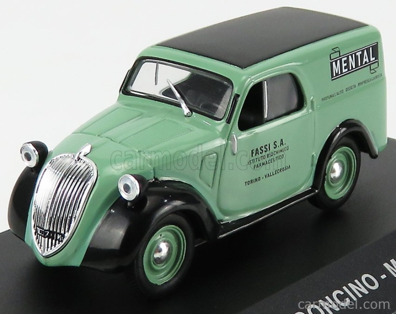 Edicola Fiat 500a Furgoncino Van Mental 1953 1:43 svetlozelená čierna