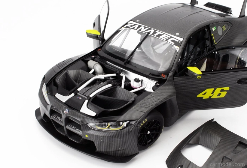 Minichamps BMW radu 4 M4 Gt3 Team Wrt N 46 Test Misano Marzo 2024 Valentino Rossi 1:18 Matt Grey