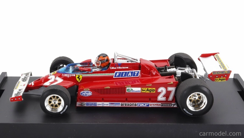 Brumm Ferrari F1 126ck Turbo N 27 Italy Gp 1981 Gilles Villeneuve - With Driver Figure 1:43 Red