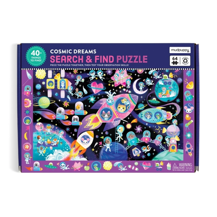 Mudpuppy Puzzle Hledej a najdi Vesmírné sny 64 dílků - poškozený obal