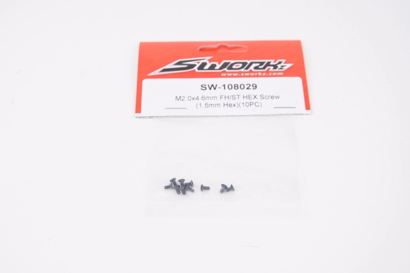 SWORKz oceľová inbusová skrutka so zápustnou hlavou, M2x4,6mm, 10 ks
