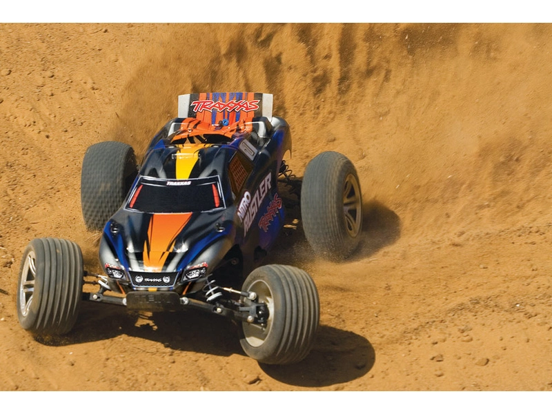 RC auto Traxxas Nitro Rustler 1:10 TQi RTR, modrá