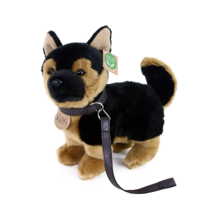 Plyšový pes nemecký ovčiak s vôdzkou stojaci 23 cm ECO-FRIENDLY