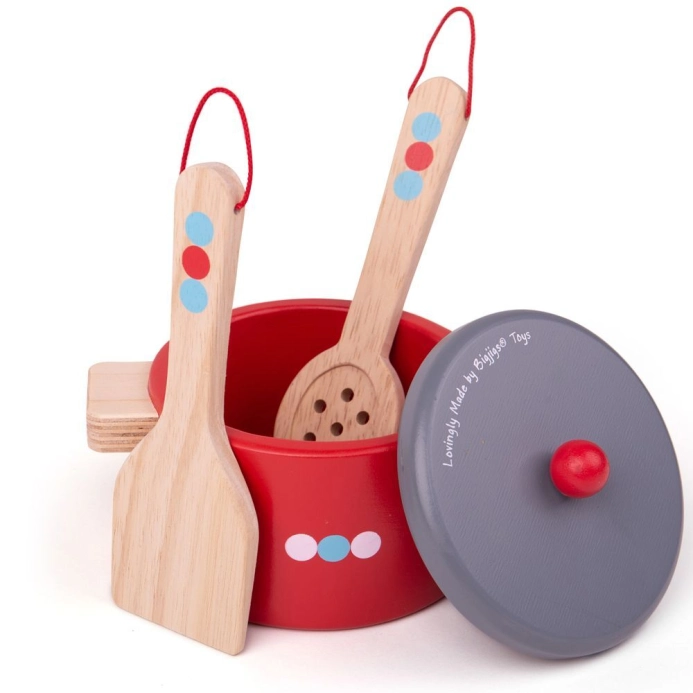 Bigjigs Toys Drevená súprava misiek s bodkami poškodený obal