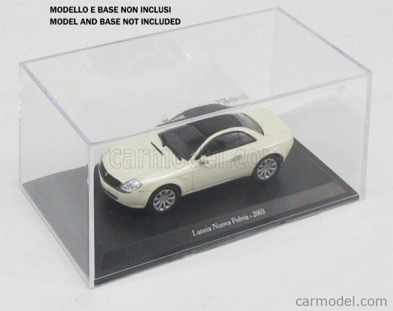 Vetrina display box Vetrina display box Box For Edicola ( Base Not Included ) Lungh.cm 14.1 X Largh.cm 8.2 X Alt.cm 6.7 (altezza Interna Cm 6.6) For Base Type Lancia Collection - Abarth Collection - Mille Miglia Collection And Other.. 1:43 Plastový Displej