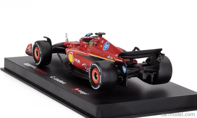Bburago Ferrari F1 Sf-24 Team Scuderia Ferrari N 16 Winner Italy Monza Gp 2024 Charles Leclerc – With Pilot And Showcase 1:43 červená biela čierna