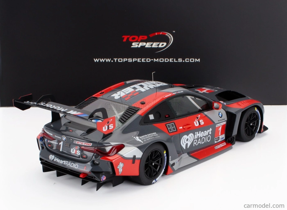 Truescale BMW radu 4 M4 Gt3 Team Paul Miller Racing N 1 12h Sebring 2024 Bryan Sellers - Madison Snow - Neil Verhagen 1:18 Sivá červená