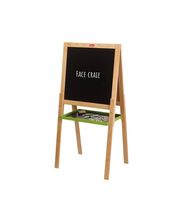 Jeujura Dřevěná multifunkční tabule 54x54 cm s rolí papíru
