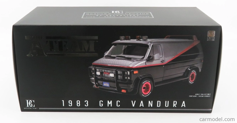 Greenlight GMC Vandura A-team Van - 1983 1:12 Šedá Černá