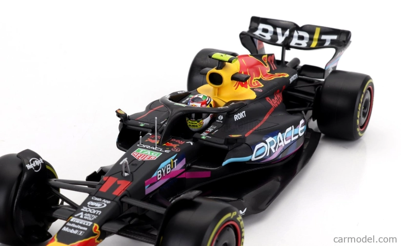 Bburago Red bull F1 Rb19 Team Oracle Red Bull Racing N 11 2nd Miami Gp 2023 Sergio Peréz – With Pilot And Showcase 1:24 Matt Blue