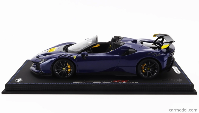 Bbr-models Ferrari Sf90 Xx Stradale Spider 2024 - Con Vetrina - With Showcase 1:18 Blu Elettrico - Modrá Žlutá