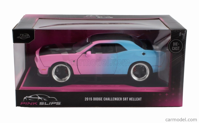 Jada Dodge Challenger Srt Hellcat Coupe 2015 1:24 ružová svetlo modrá