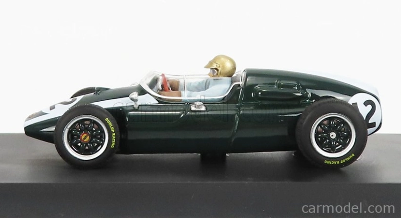 Brumm Cooper F1 T51 Climax N 12 Winner British Gp Jack Brabham 1959 Majster sveta - s figúrkou vodiča 1:43 Zelená biela