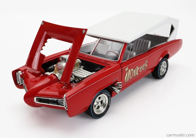 Autoworld Pontiac Gto Convertible Monkeemobile - The Monkees 1966 1:18 Červená Bílá
