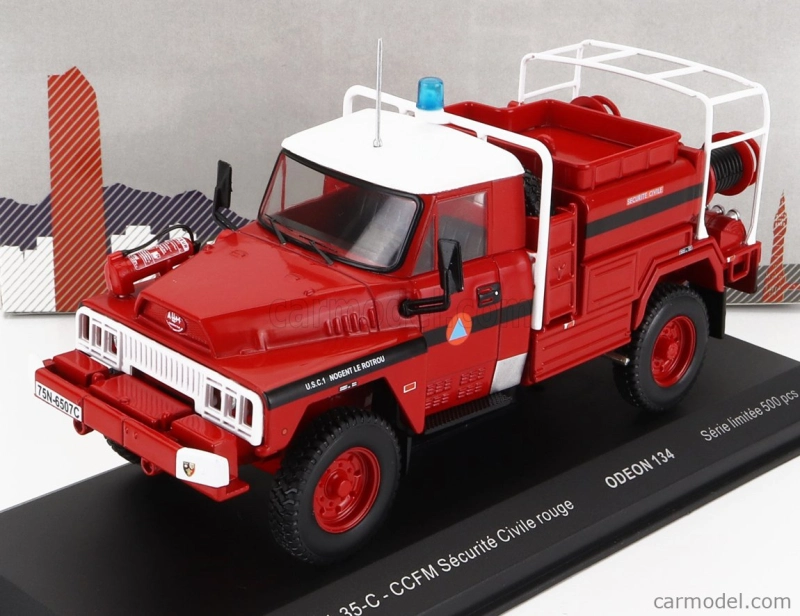 Odeon Acmat Tpk 4-35-c Cisterna Ccfm Securite Civile 1985 1:43 červená biela