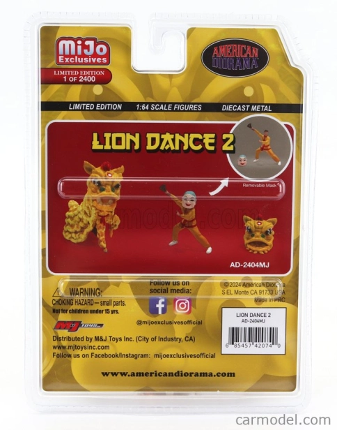 American diorama Figures Set 4x Lion Dance 2 1:64 Žlutá